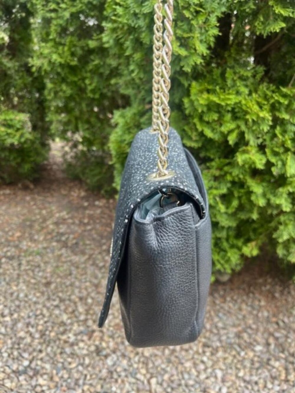 Karl Lagerfeld Paris Tweed Shoulder Bag EUC 12 x 8 - Picture 3 of 7